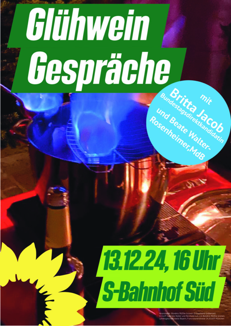 Einladung zum Glühwein am Infostand der Grünen Gröbenzell