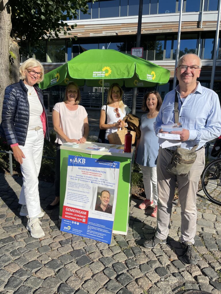 Infostand auf dem Wochenmarkt